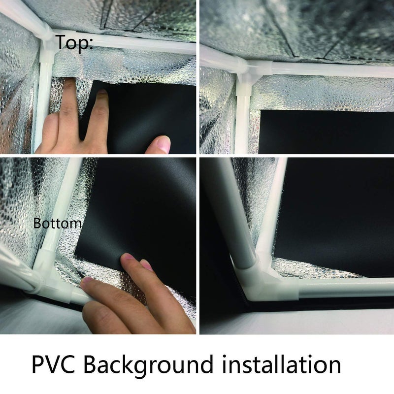 Konseen Photo Studio Light Box Photographic Lighting Tents 24x24x24inch Professional Dimmable Shooting Tents 192pcs LED Lights 5500K Lightbox Kit for White Box Photography Lighting with PVC Backdrops - Image 4
